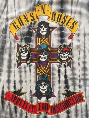 Guns N' Roses Appetite For Destruction Tie-Dye Graphic Tee - Yellow/Red/Black